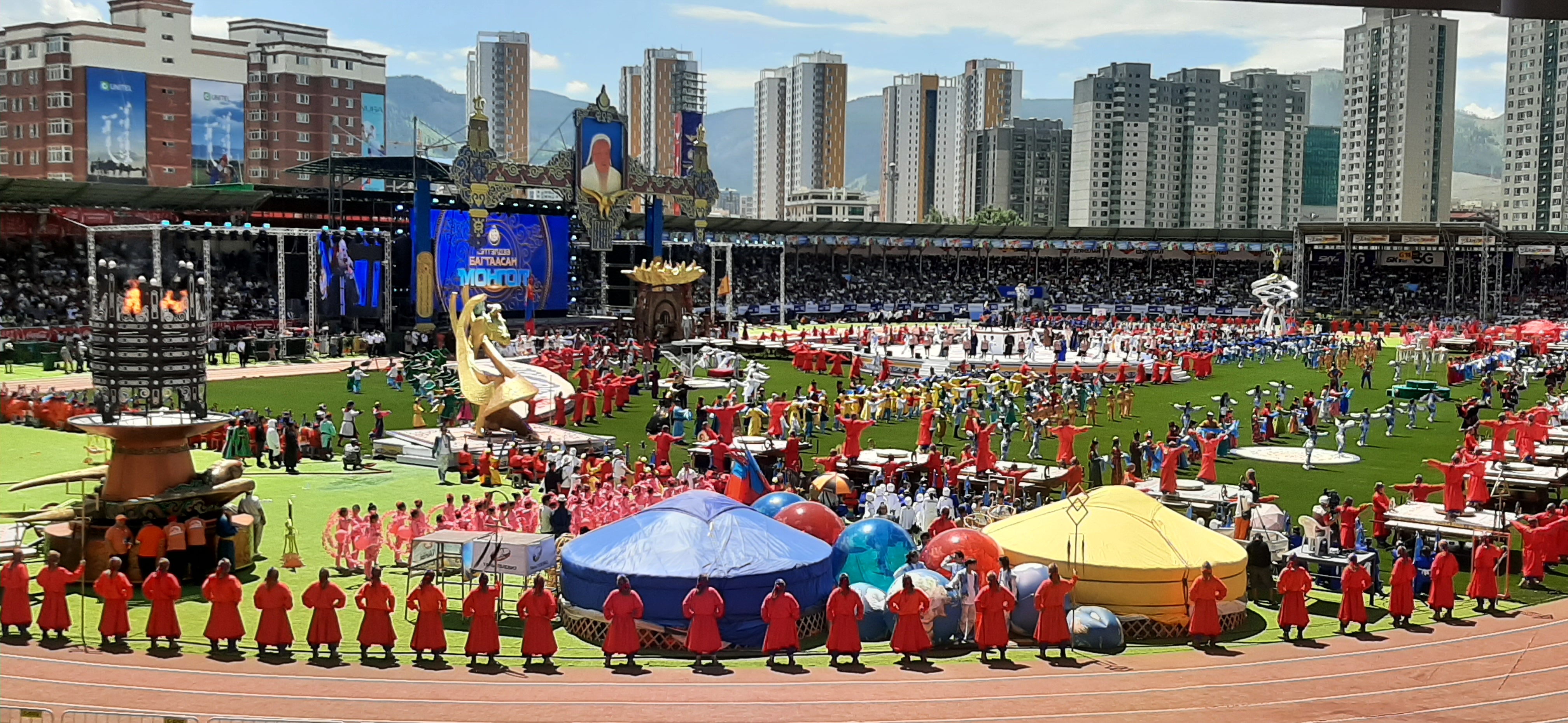 Naadam festival atmosphere and celebrations